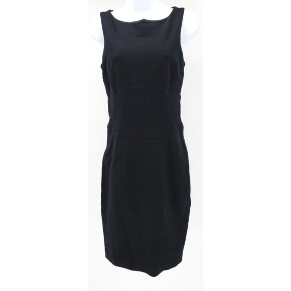 Cache Black Stretch Sheath Cocktail Work Above Knee Sleeveless High Neck Dress - Picture 1 of 8